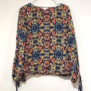 Finn & Grace Cut-Out Long-Sleeve Floral Top